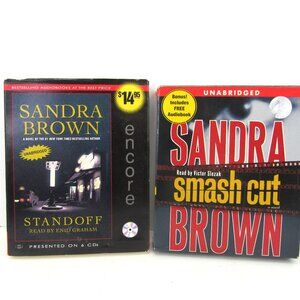 Sandra Brown Audiobooks Unabridged Lot of 2 Standoff, and Smash Cut